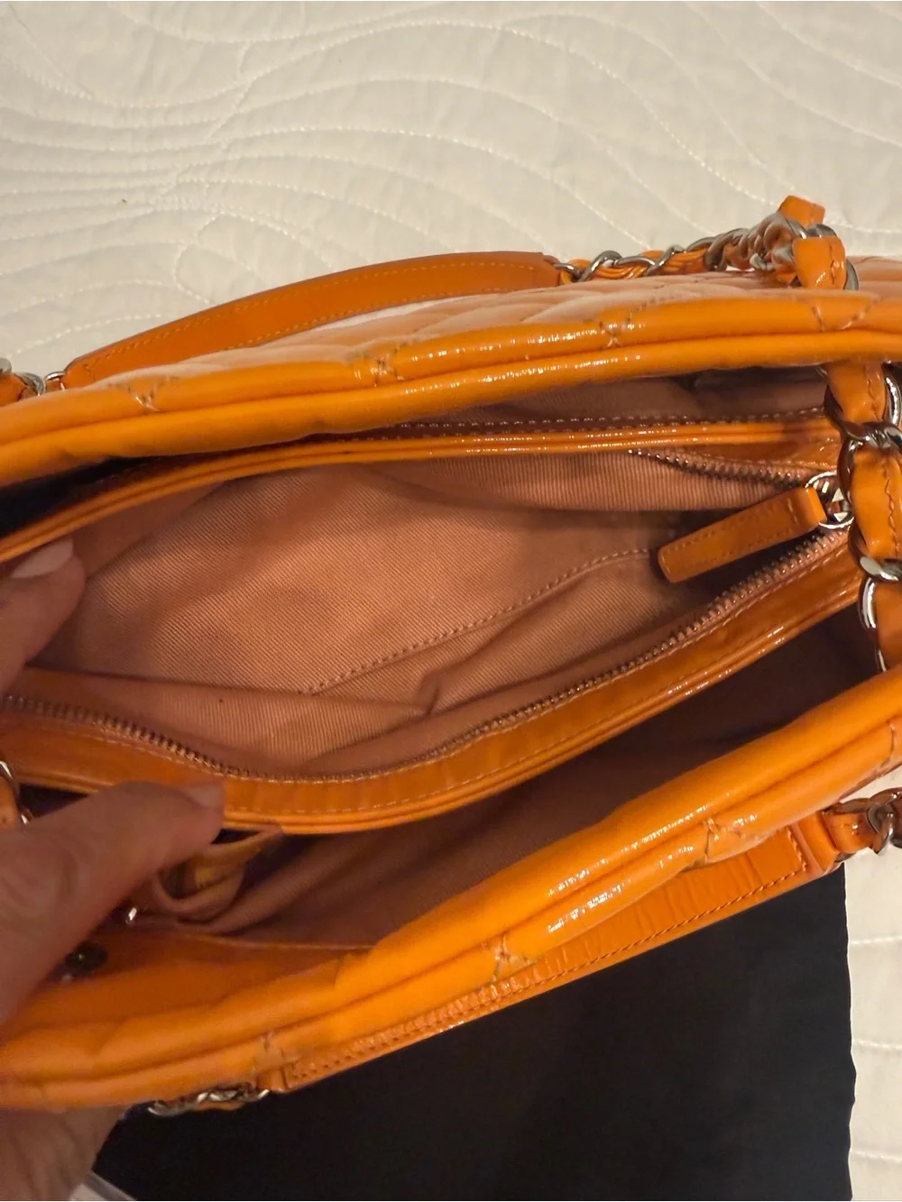 Vintage🧡 Extremely beautiful item✨CHANEL Bowling bag Mademoiselle Matelasse Coco